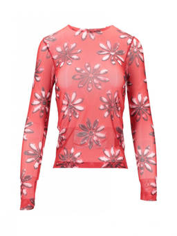 Meryll Rogge - Red Crew Neck Floral T-Shirt (XS)