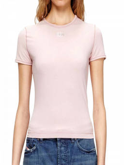 Diesel - Light Pink Crew Neck Logo T-Shirt