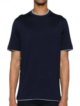 Brunello Cucinelli - Navy Blue Solid T-Shirt