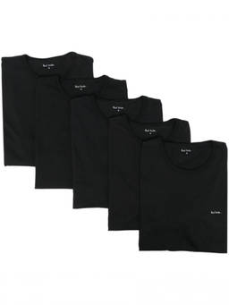 Paul Smith - Black Crewneck Logo T-Shirt 5 Pack