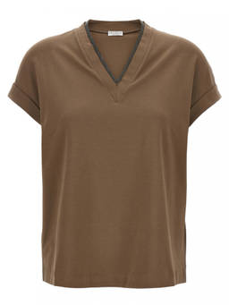 Brunello Cucinelli - Brown T-Shirt Monile (L)