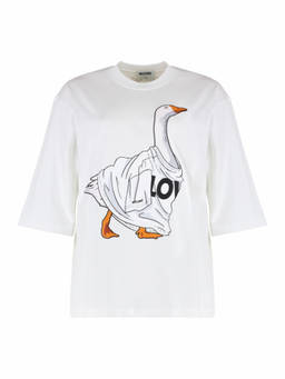 Moschino - White Graphic Crew Neck T-Shirt (XS)