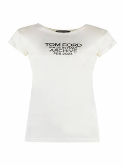 Tom Ford - White Graphic Crew Neck T-Shirt (S)