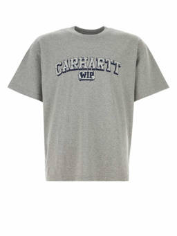 Carhartt WIP - Grey Crewneck Logo Print T-Shirt