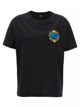 Etro - Black Logo Embroidery T-Shirt