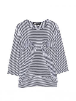 Junya Watanabe - Blue Crew Neck Stripes T-Shirt (S)
