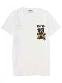 Moschino - White Graphic Crew Neck T-Shirt