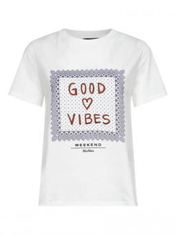 Max Mara - White Crew Neck Graphic Print T-Shirt (M)