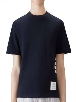 Thom Browne - Navy Blue Crew Neck T-Shirt (XXS)