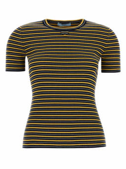 PRADA - Multicolour Stripes Crew Neck T-Shirt