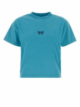 Balenciaga - Light Blue Crew Neck Logo T-Shirt