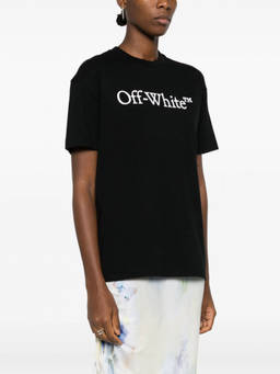 OFF-WHITE - Black Big Logo Bookish Cotton T-Shirt