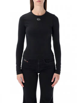 Diesel - Black Solid Round Neck T-Shirt
