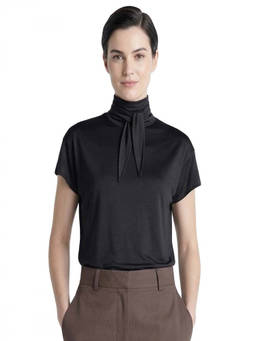 Lemaire - Black Solid Mock Collar T-Shirt