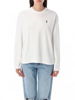 POLO RALPH LAUREN - RALPH LAUREN White Cotton T-Shirt (L)