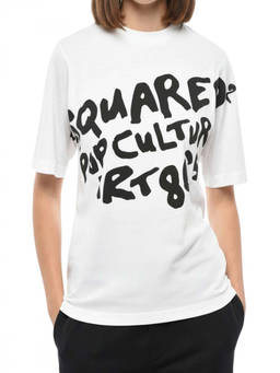 Dsquared2 - White Graphic Crew Neck T-Shirt (S)