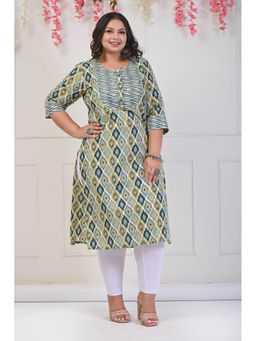Swasti - Women Plus Size Round Neck Kurta -Green