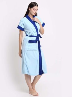 Creeva - Ocean Blue Dual Tone Micro Terry Bath Robe