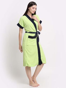 Creeva - Parrot Green Micro Terry Bath Robe