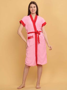 Creeva - Pink Dual Tone Micro Terry Bath Robe