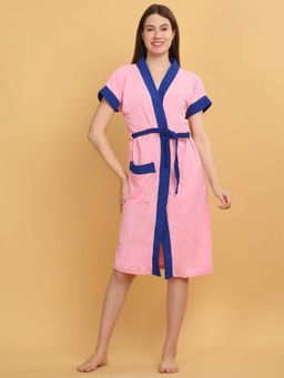 Creeva - Pink Dual Tone Micro Terry Bath Robe