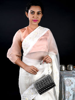 Odette - Black Embellished Box Clutch