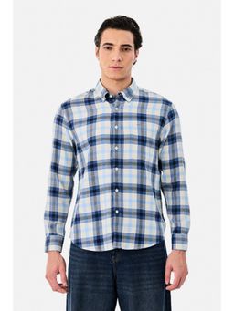 Snitch - Blue Checks Full Sleeves Regular Casual Shirt for Men