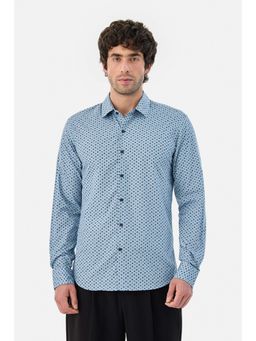 Snitch - Light Blue Slim Semi Formal Shirt for Men