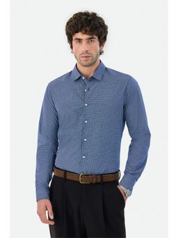 Snitch - Navy Blue Full Sleeves Slim Formal Shirt for Men