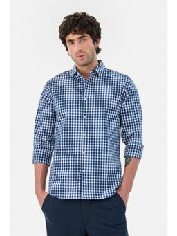 Snitch - Blue Checks Full Sleeves Slim Casual Shirt for Men