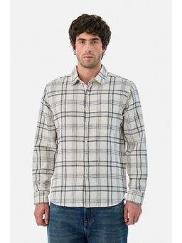 Snitch - Off White Checks Full Sleeves Regular Casual Shirt for Men