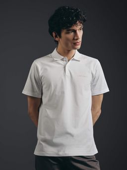 Andamen - White Men's Compact Cotton Solid Polo T-Shirt