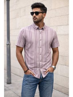 Parcel Yard - Mauve Casual Slim Fit Shirt's for Men