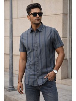 Parcel Yard - Grey Casual Slim Fit Shirt's for Men