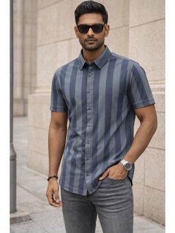 Parcel Yard - Grey Casual Slim Fit Shirt's for Men