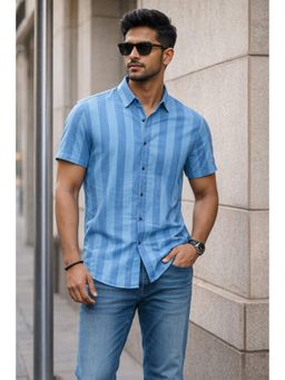 Parcel Yard - Blue Casual Slim Fit Shirt's for Men