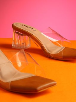 GNIST - Tan Cross Strap Transparent Block