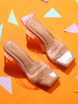 GNIST - Beige Cross Strap Transparent Block