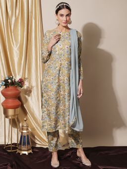Stylee LIFESTYLE - Mustard Viscose Digital Printed Dress Material