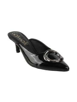 Catwalk - Casual Women Black Mule Heels