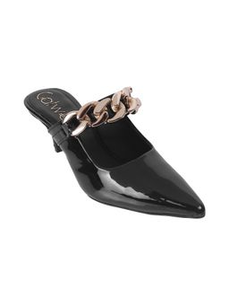 Catwalk - Casual Women Black Mule Heels