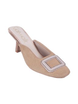 Catwalk - Casual Women Beige Hot Chic Mule Heels