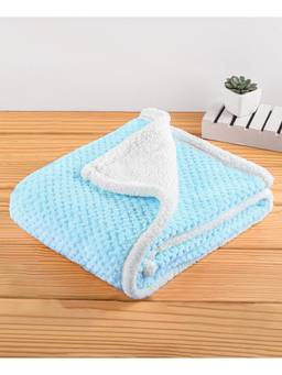 Zoe - Super Soft Double Layered Flannel Baby Blanket - Blue
