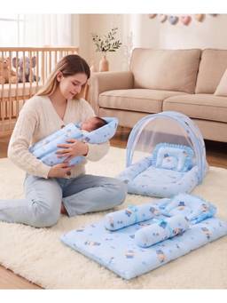 Zoe - Bedding Set, Sleeping Bag & Mosquito Net Gadda Combo Set Of 3 Bear Print