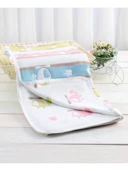 Zoe - Premium Organic Cotton 6 Layer Gauze Blanket Helicopter Print - Multicolor