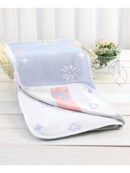 Zoe - Premium Organic Cotton 6 Layer Gauze Blanket - Purple White
