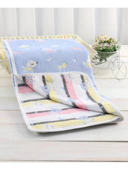 Zoe - Premium Organic Cotton 6 Layer Gauze Blanket Puppy Print - Multicolor