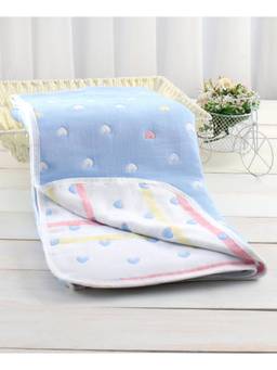 Zoe - Premium Organic Cotton 6 Layer Gauze Blanket Heart Print - Multicolor