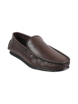Metro - Mens Brown Driving Shoes Metro Plain Brown Loafers
