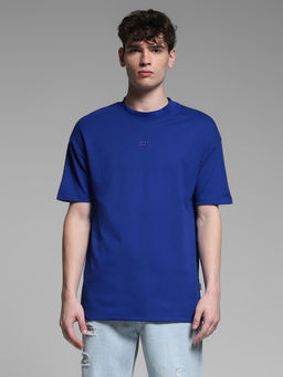 Jack & Jones - Blue Solid Regular Fit T-Shirt